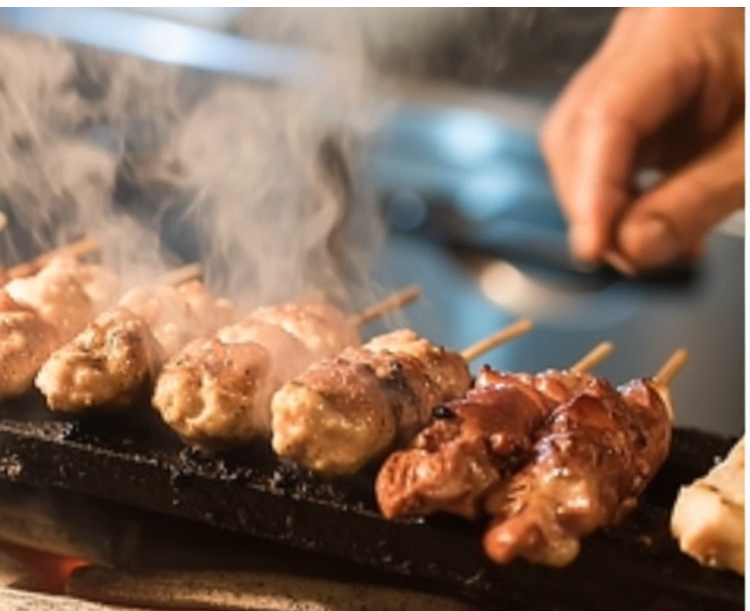 炭火で焼き上げるいちばんどりの焼鳥
